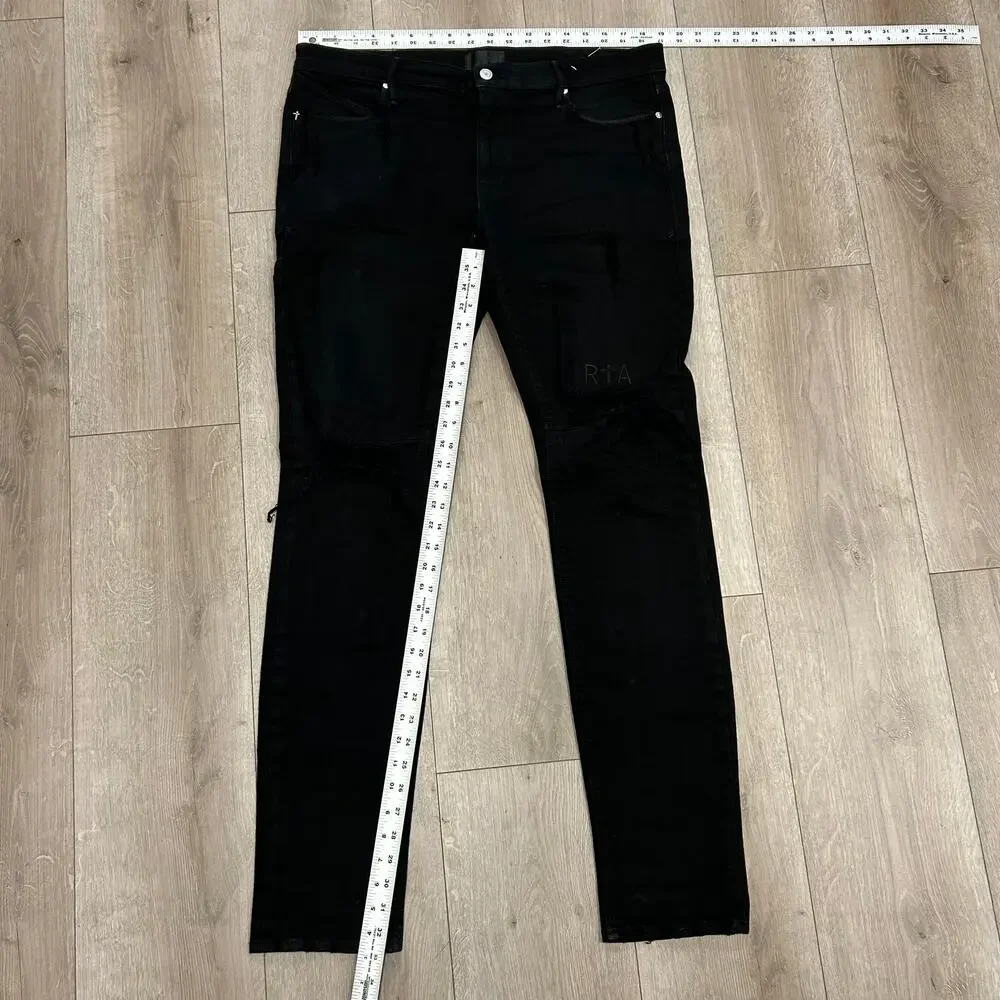 RTA Black Distressed Skinny Slim Jeans Pants size 36 B30
